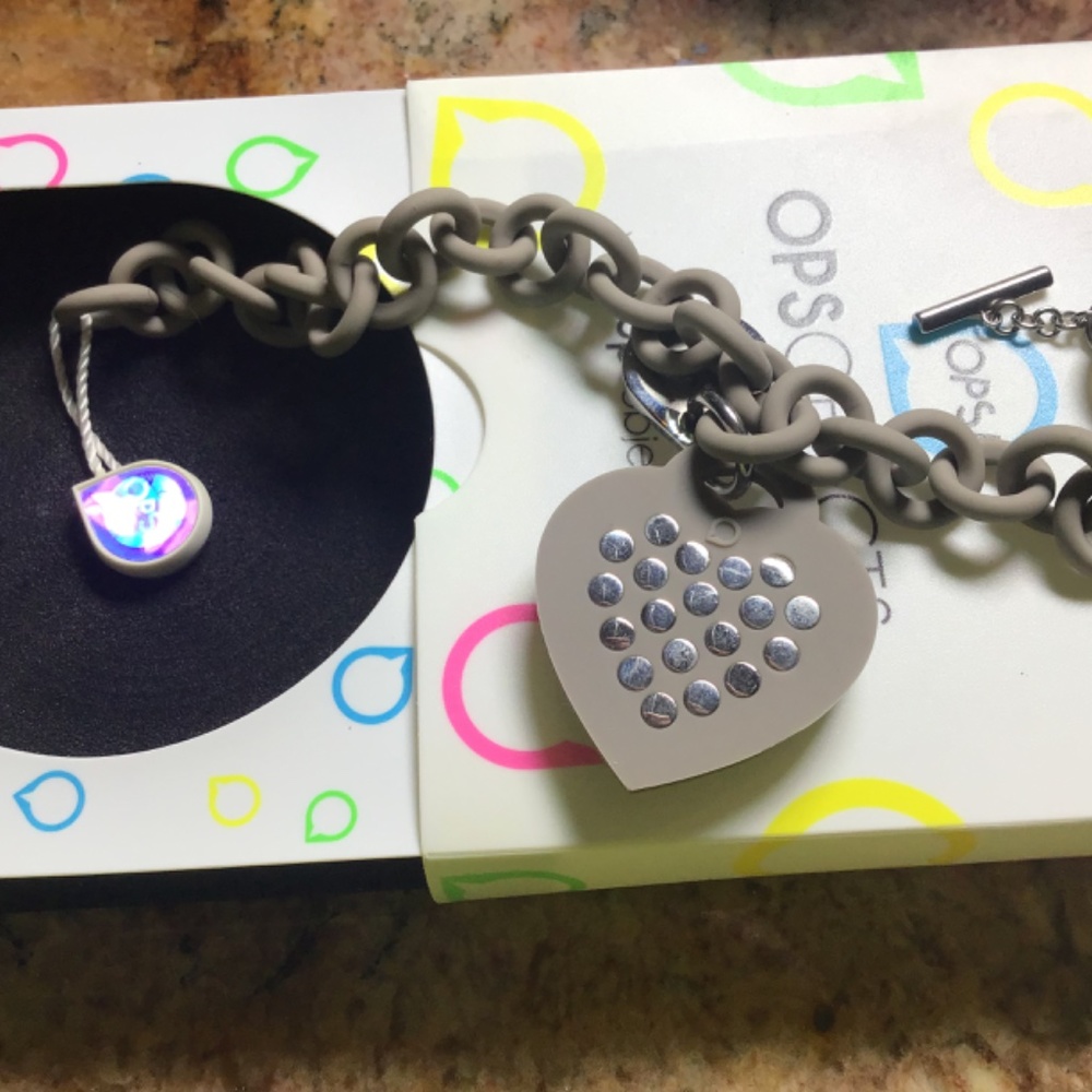 NWT NIB OPS OBJECTS bracelet Studs silicone Taupe original bangle Made in Italy - Picture 3 of 4